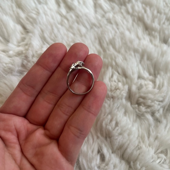 Sterling silver diamond lotus ring size 6 - Picture 6 of 8